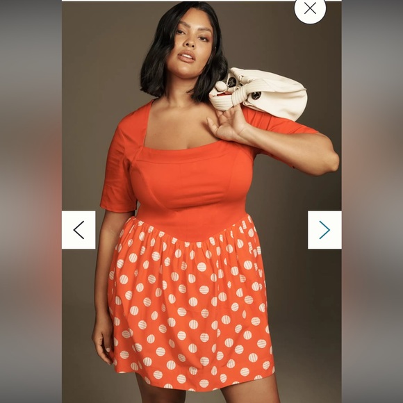 Anthropologie Maeve Short-Sleeve Square-Neck Mini Dress - Picture 4 of 12